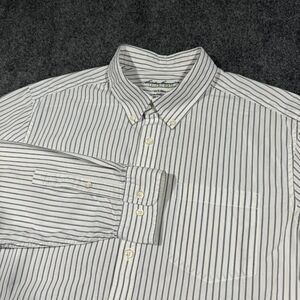 Eddie Bauer Shirt Mens L Tall Legend Wash Classic Fit Long Sleeve Cotton Stripe